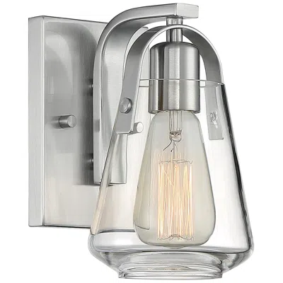 Nuvo Lighting Skybridge; 1 Light; Vanity Fixture; Brushed Nickel Finish With Clear Glass