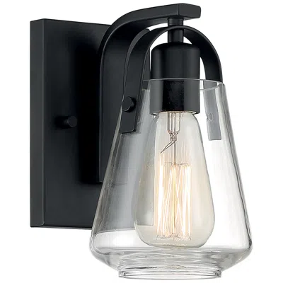 Nuvo Lighting Skybridge; 1 Light; Vanity Fixture; Matte Black Finish With Clear Glass