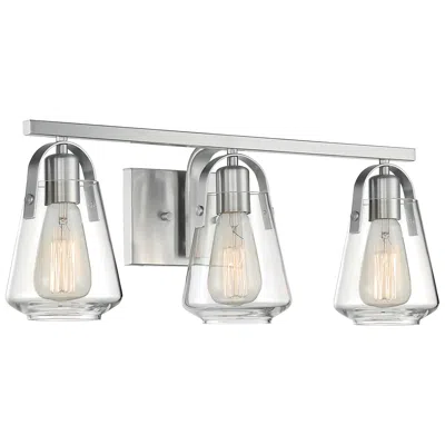 Nuvo Lighting Skybridge; 3 Light; Vanity Fixture; Brushed Nickel Finish With Clear Glass