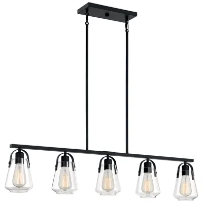 Nuvo Lighting Skybridge; 5 Light; Island Pendant Fixture; Matte Black Finish