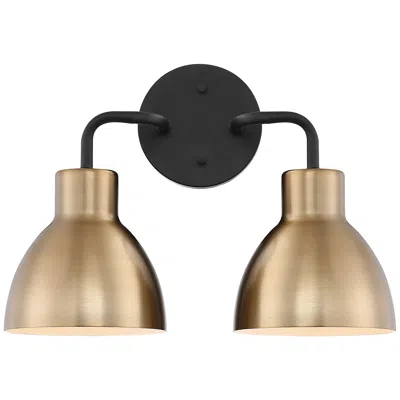 Nuvo Lighting Sloan; 2 Light; Vanity; Matte Black And Burnished Brass Finish