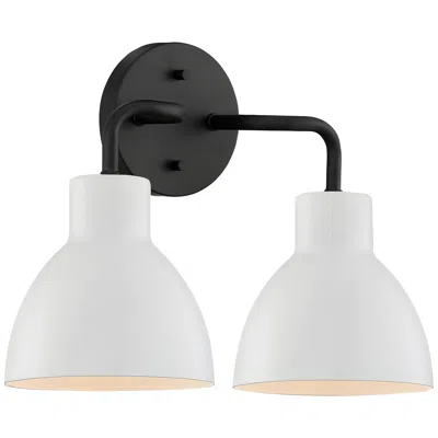 Nuvo Lighting Sloan; 2 Light; Vanity; Matte Black Finish With White Shade