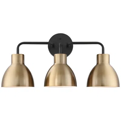 Nuvo Lighting Sloan 21 3/4" Wide Matte Black And Brass 3-light Bath Light
