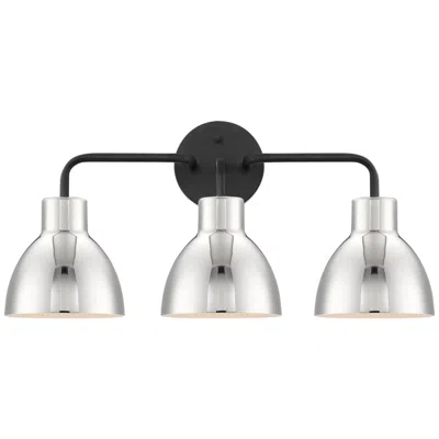 Nuvo Lighting Sloan; 3 Light; Vanity; Matte Black Finish With Polished Nickel Shade