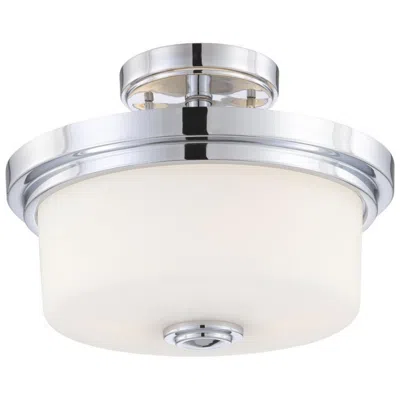 Nuvo Lighting Soho; 2 Light; Semi-flush Fixture With Satin White Glass