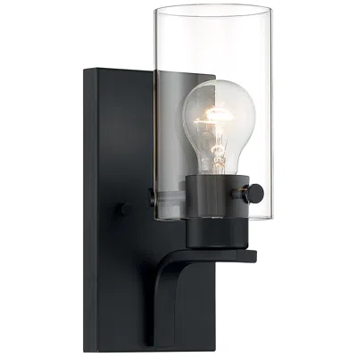 Nuvo Lighting Sommerset; 1 Light; Vanity Fixture; Matte Black Finish With Clear Glass