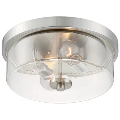 Nuvo Lighting Sommerset; 2 Light; Flush Mount Fixture; Brushed Nickel Finish