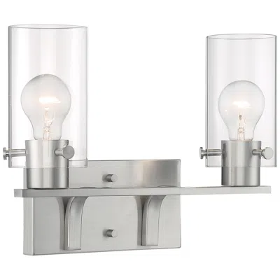 Nuvo Lighting Sommerset; 2 Light; Vanity Fixture; Brushed Nickel Finish With Clear Glass