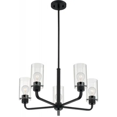 Nuvo Lighting Sommerset 24" Wide Matte Black 5-light Chandelier
