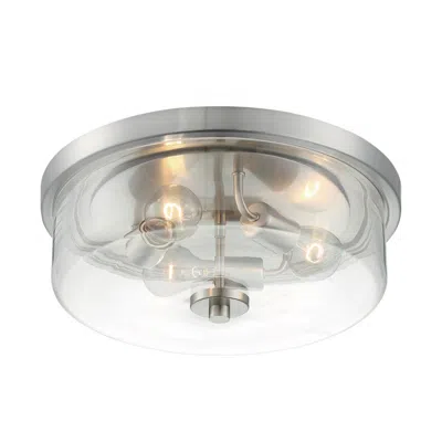 Nuvo Lighting Sommerset; 3 Light; Flush Mount Fixture; Brushed Nickel Finish