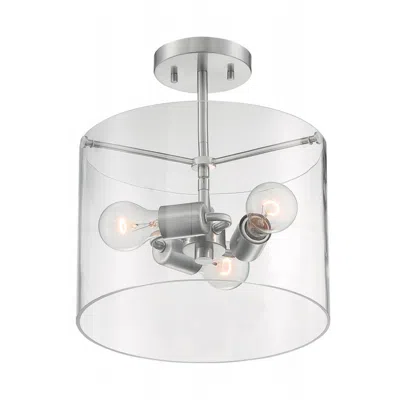 Nuvo Lighting Sommerset; 3 Light; Semi-flush Fixture; Brushed Nickel Finish