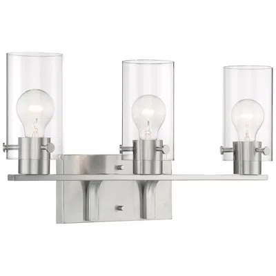 Nuvo Lighting Sommerset; 3 Light; Vanity Fixture; Brushed Nickel Finish With Clear Glass