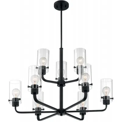 Nuvo Lighting Sommerset 30" Wide Matte Black 9-light Chandelier