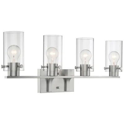 Nuvo Lighting Sommerset; 4 Light; Vanity Fixture; Brushed Nickel Finish With Clear Glass