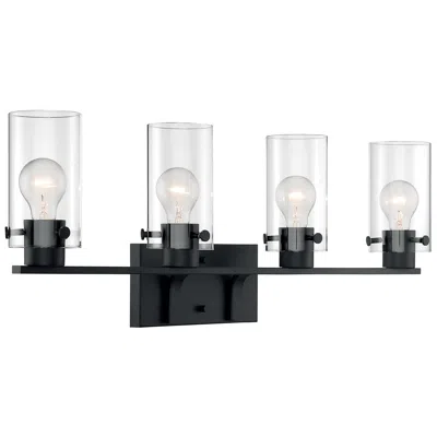 Nuvo Lighting Sommerset; 4 Light; Vanity Fixture; Matte Black Finish With Clear Glass