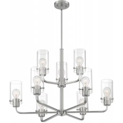 Nuvo Lighting Sommerset; 9 Light; Chandelier Fixture; Brushed Nickel Finish