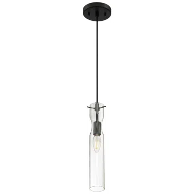 Nuvo Lighting Spyglass; 1 Light; Mini Pendant Fixture; Black Finish With Clear Glass