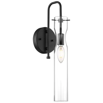 Nuvo Lighting Spyglass; 1 Light; Wall Sconce Fixture; Black Finish With Clear Glass