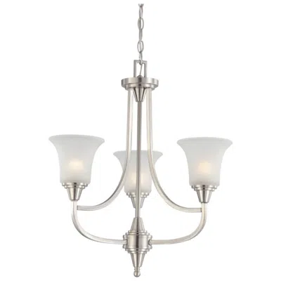 Nuvo Lighting Surrey; 3 Light; Chandelier With Frosted Glass