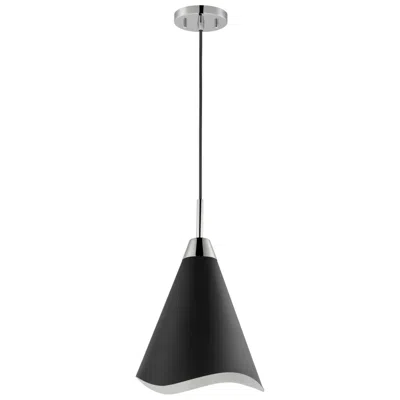 Nuvo Lighting Tango; 1 Light; Large Pendant; Matte Black With Polished Nickel