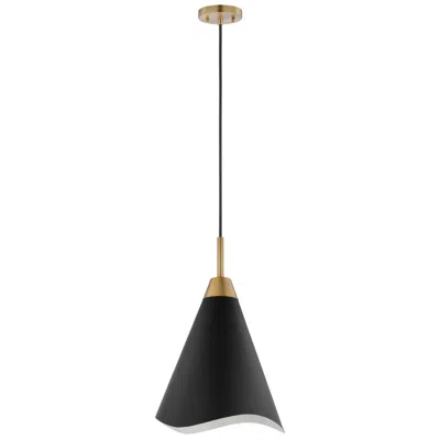 Nuvo Lighting Tango; 1 Light; Medium Pendant; Matte Black With Burnished Brass