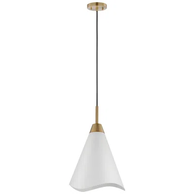 Nuvo Lighting Tango; 1 Light; Medium Pendant; Matte White With Burnished Brass