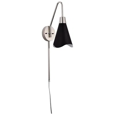 Nuvo Lighting Tango; 1 Light; Wall Sconce; Matte Black With Polished Nickel