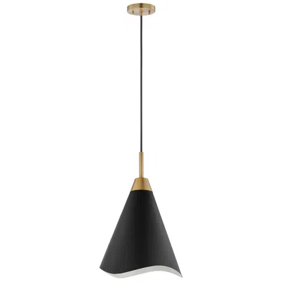 Nuvo Lighting Tango 15" Wide Matte Black And Burnished Brass Pendant Light