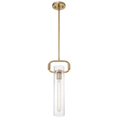 Nuvo Lighting Teresa; 1 Light; Cylinder Pendant Fixture; Burnished Brass Finish