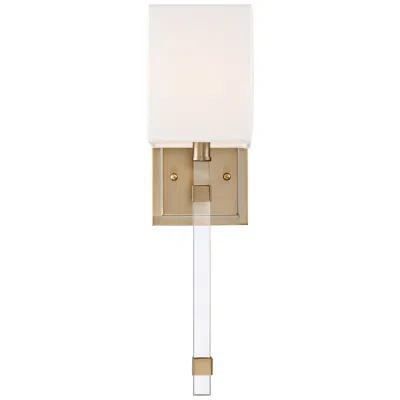 Nuvo Lighting Thompson; 1 Light; Wall Sconce; Burnished Brass Finish W/ White Linen