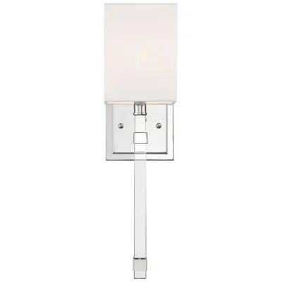 Nuvo Lighting Thompson; 1 Light; Wall Sconce; Polished Nickel Finish W/ White Linen Shade