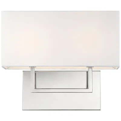 Nuvo Lighting Tribeca; 2 Light; Vanity; Polished Nickel Finish With White Linen Shade