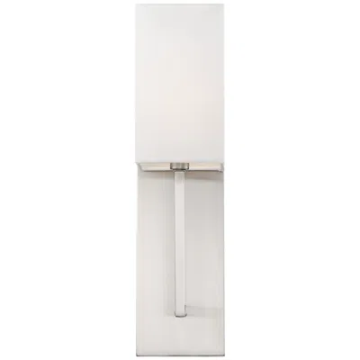 Nuvo Lighting Vesey; 1 Light; Wall Sconce; Brushed Nickel Finish With White Linen Shade