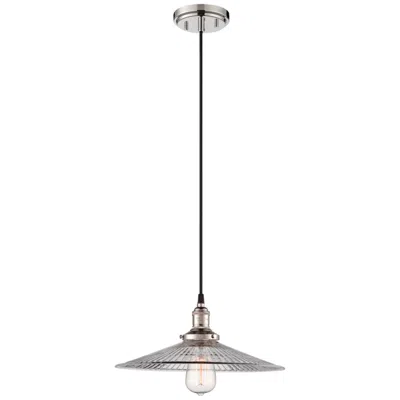 Nuvo Lighting Vintage; 1 Light; Pendant With Clear Ribbed Glass; Vintage Lamp Included