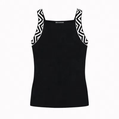 Nuvv Collection Women's Black Wide Strap Tank Top