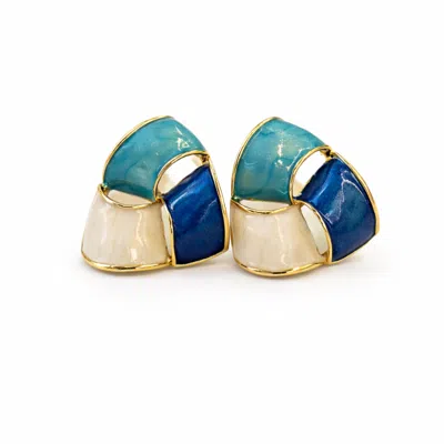 Nuvv Collection Women's Blue Azure Mosaic Earrings