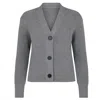 Nuvv Collection Women's Grey Cotton Long-sleeve Button-front Cardigan – Lightweight Seasonal Layer In Gray
