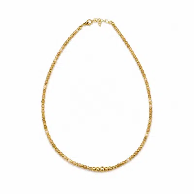 Nuvv Collection Women's Neutrals Aurora Natural Stone & Gold Beaded Necklace In Yellow