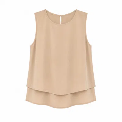 Nuvv Collection Women's Neutrals Ivory Layered Sleeveless In White