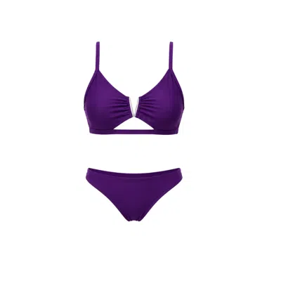 Nuvv Collection Women's Purple Cut-out Bikini Set