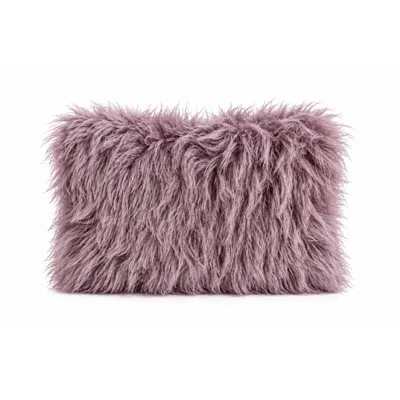 Nuvv Collection Women's Purple Hand Made Lilac Shaggy Textured Clutch Bag