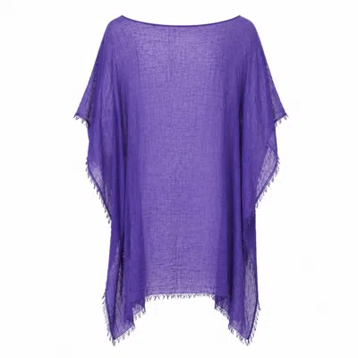 Nuvv Collection Women's Purple Sheer Violet Kaftan – Lightweight Textured Beach Cover-up