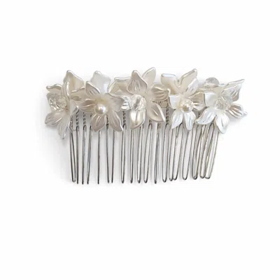 Nuvv Collection Women's White Bride- Mother Of Pearl Hair Comb