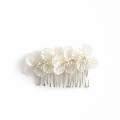 Nuvv Collection Women's White Bride-mother Of Pearl Hair Comb