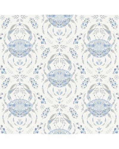 Nuwallpaper Blue Shellby Peel & Stick Wallpaper