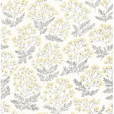 Nuwallpaper Briana 33' L X 20.5" W Wallpaper Roll In Yellow