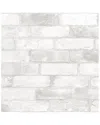Nuwallpaper Loft White Brick Peel & Stick Wallpaper In White