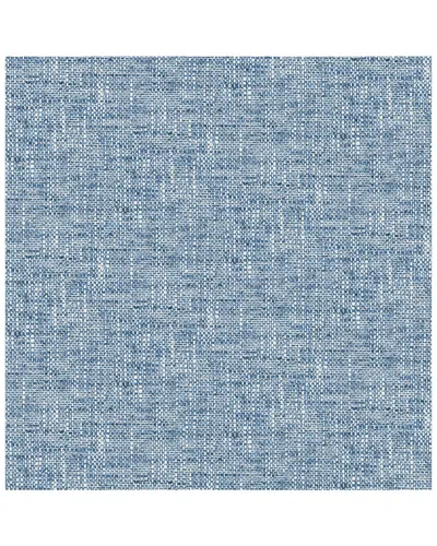 NUWALLPAPER NUWALLPAPER NAVY POPLIN TEXTURE PEEL & STICK WALLPAPER