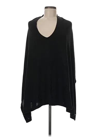 Pre-owned Nux Long Sleeve Top Black Plunge Neckline Tops