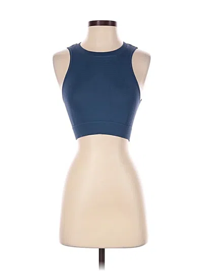 Pre-owned Nux Tank Top Blue Halter Neckline Tops